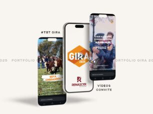 Vídeos convite e campanha digital da Gira Técnica Renascer Produz+ 2025 para profissionais da reprodução bovina